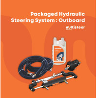 Packaged Outboard Hydraulic Steering Kit for Single Cylinder – Twin Engines in Same / Counter Rotating Direction with Tie Rod up to 175/300Hp - OH-300-T3 - Multiflex